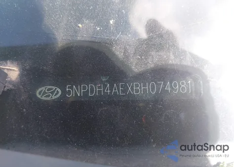 2011 Hyundai Elantra Limited из США, поврежденный, VIN 5NPDH4AEXBH074981